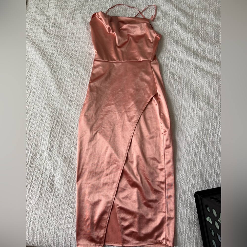 Windsor Strapless Pink Satin Dress